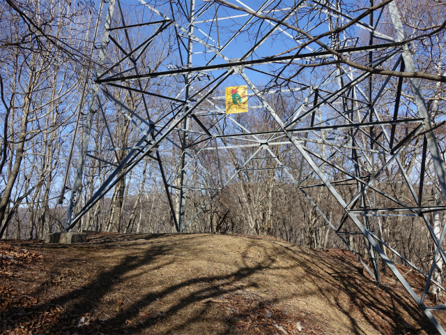 ハマイバ・大蔵高丸（景徳院～曲り沢峠）登山口コースガイド 小ピークの送電線鉄塔【登山口ナビ】